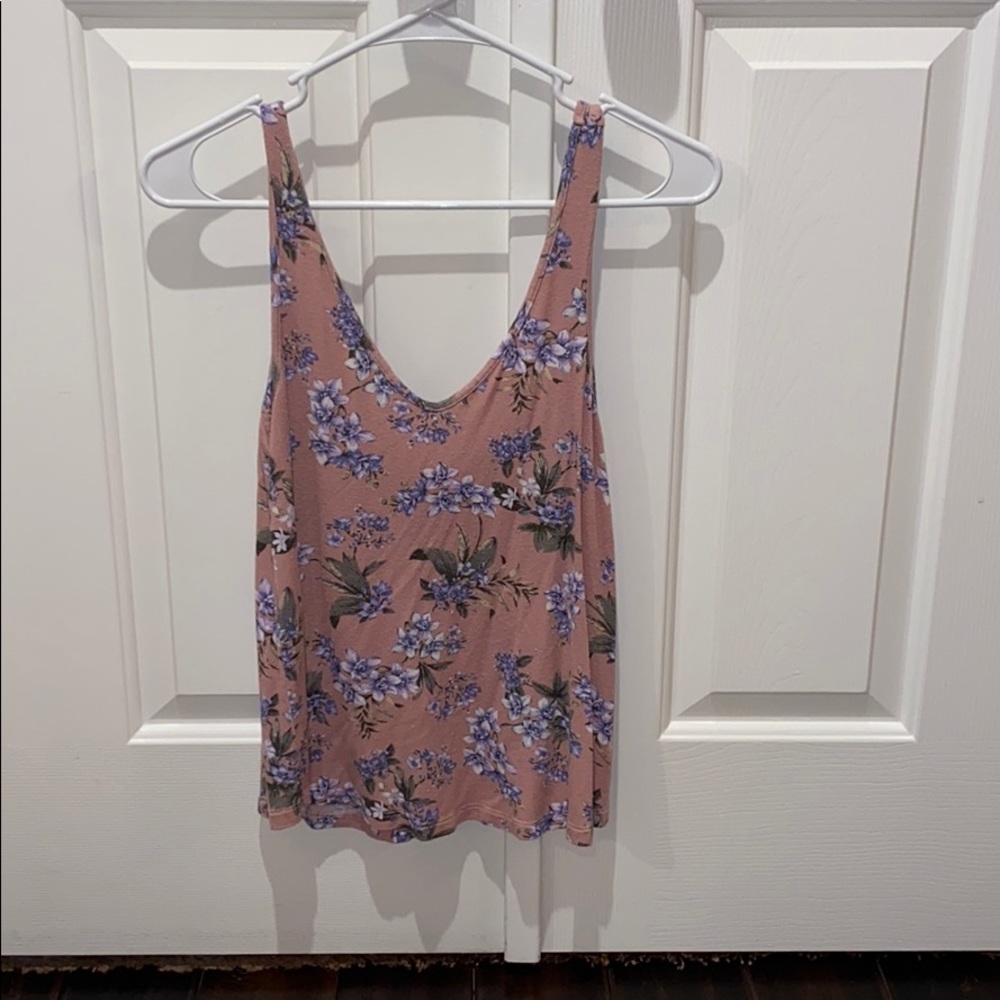 Pink floral tank top